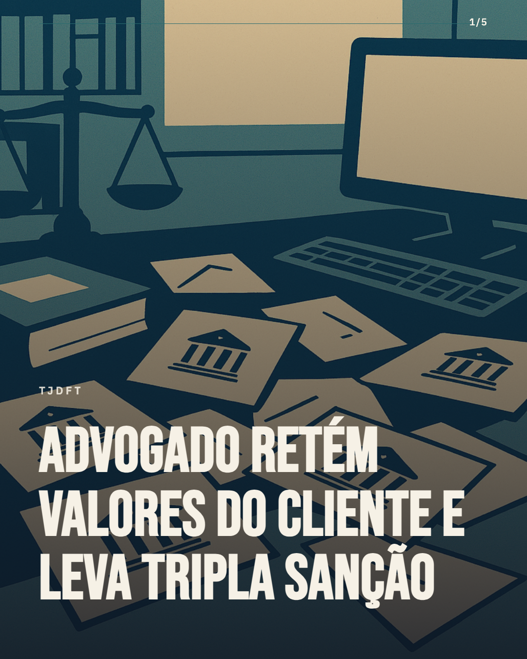 Advogado retém valores do cliente, paga R$ 1 mil de acordo e leva tripla sanção