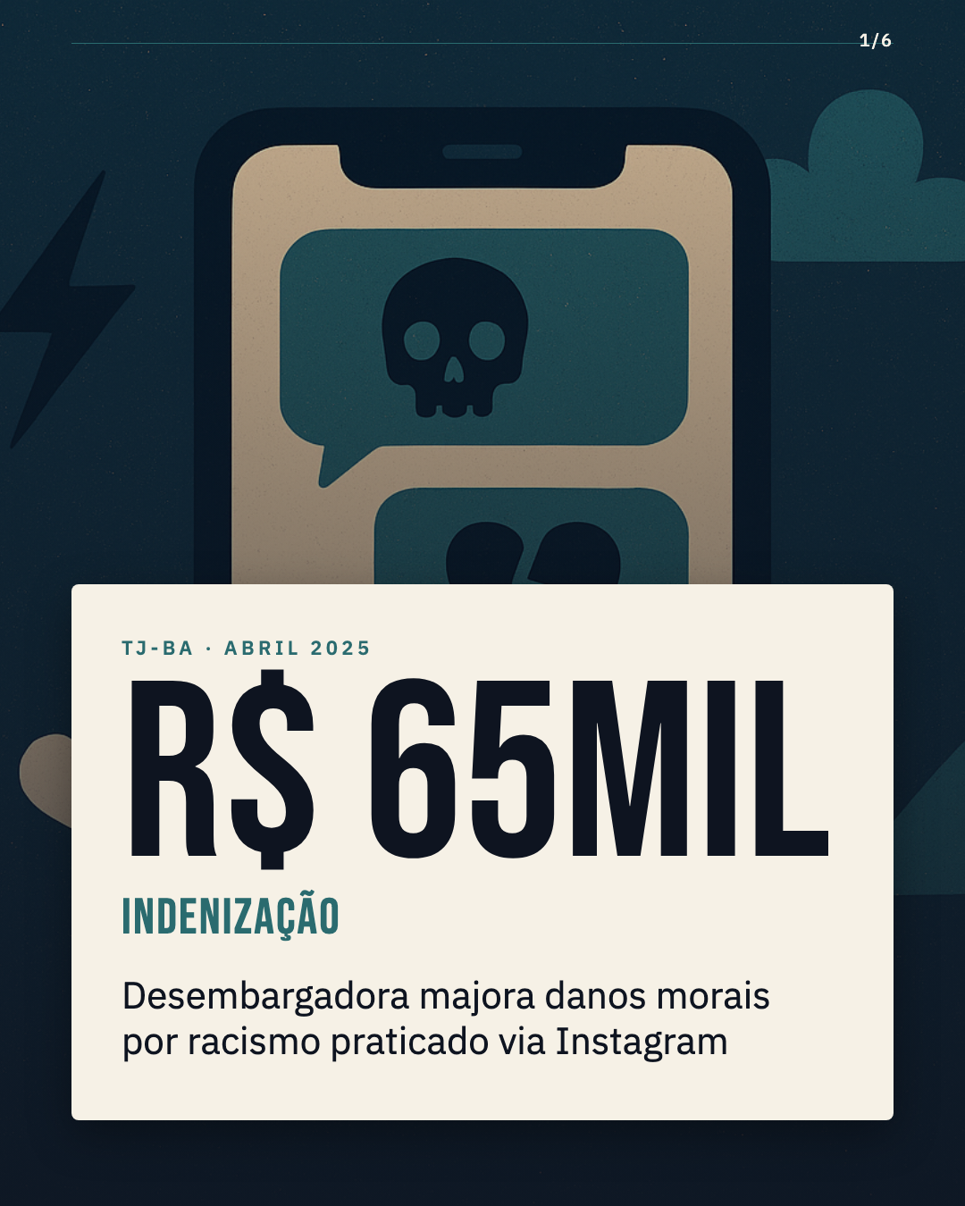 TJ-BA eleva indenização a R$ 65 mil por ofensas racistas enviadas pelo Instagram